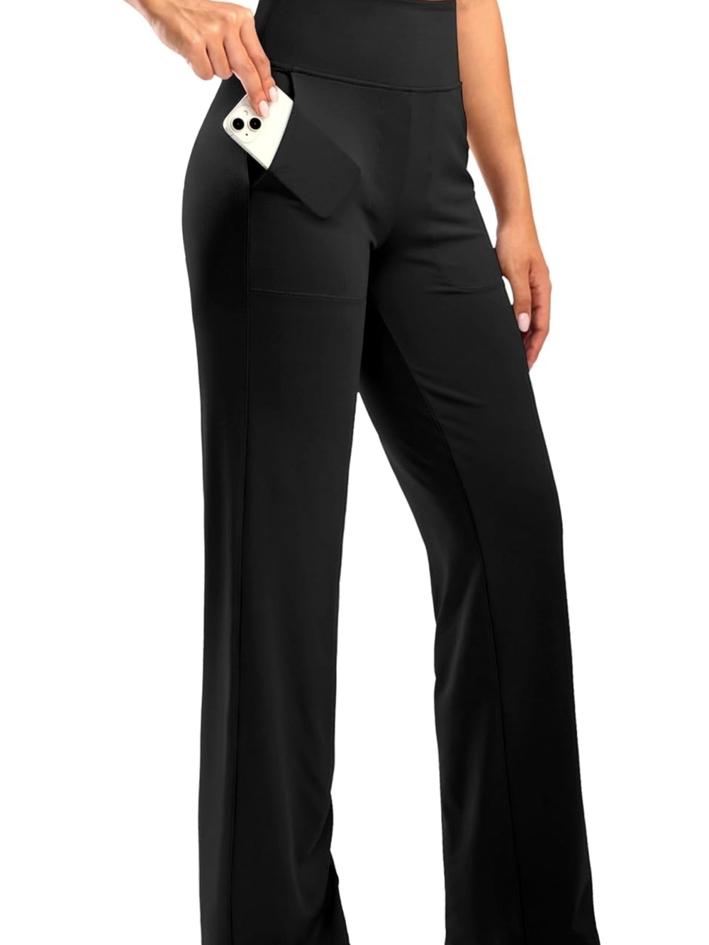 High-Rise Black Wide-Leg Pocket Pants Size Xxl